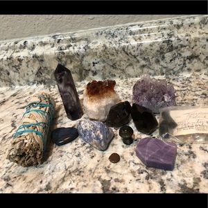 Brand new sage and natural crystal bundle